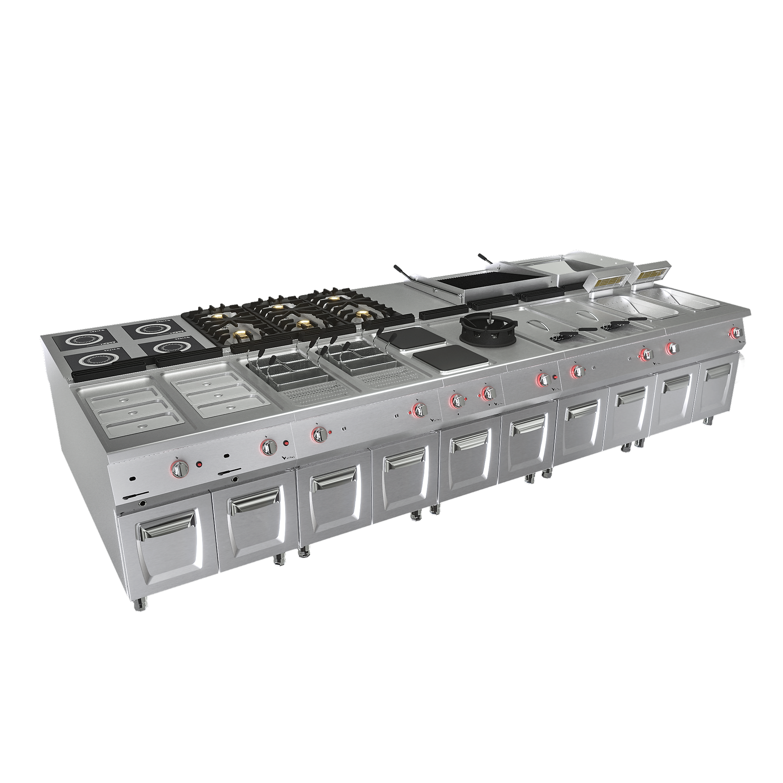 Commercial Monoblock Cooking Suite Island VITAL