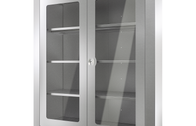 VITAL Recessed Double Glass Door Stainless Wall Cabinet